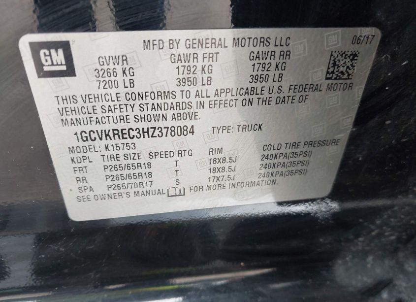 Photo 9 of 2017 Chevrolet Silverado 1500 2LT (VIN 1GCVKREC3HZ378084)