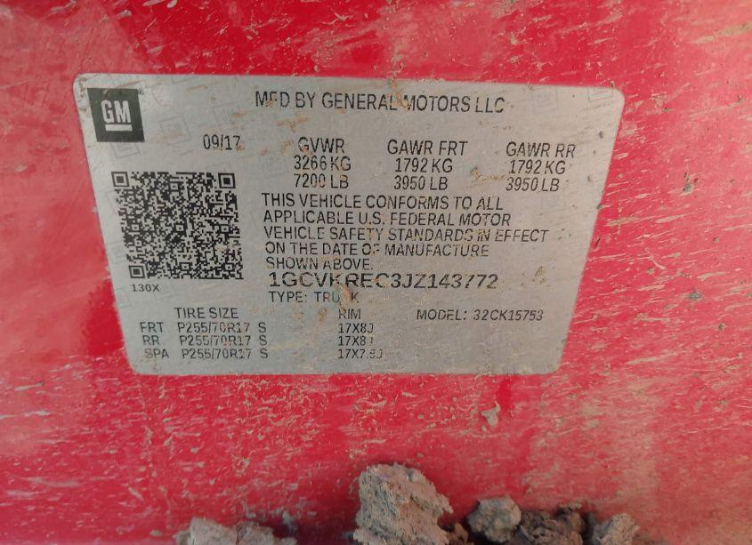 Photo 9 of 2018 Chevrolet Silverado 1500 1LT (VIN 1GCVKREC3JZ143772)