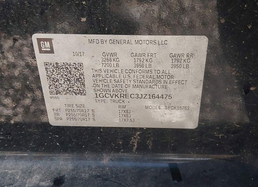 Photo 9 of 2018 Chevrolet Silverado 1500 1LT (VIN 1GCVKREC3JZ164475)