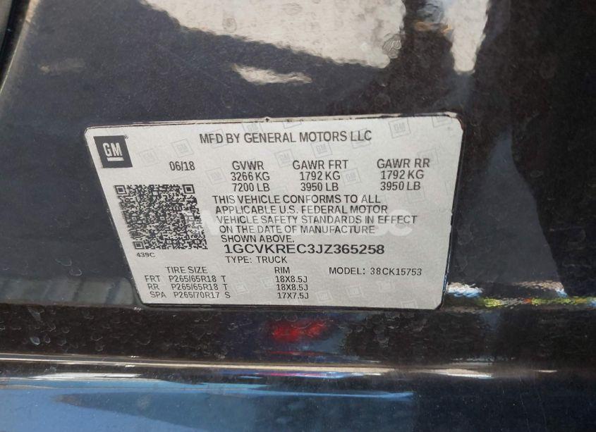 Photo 9 of 2018 Chevrolet Silverado 1500 1LT (VIN 1GCVKREC3JZ365258)