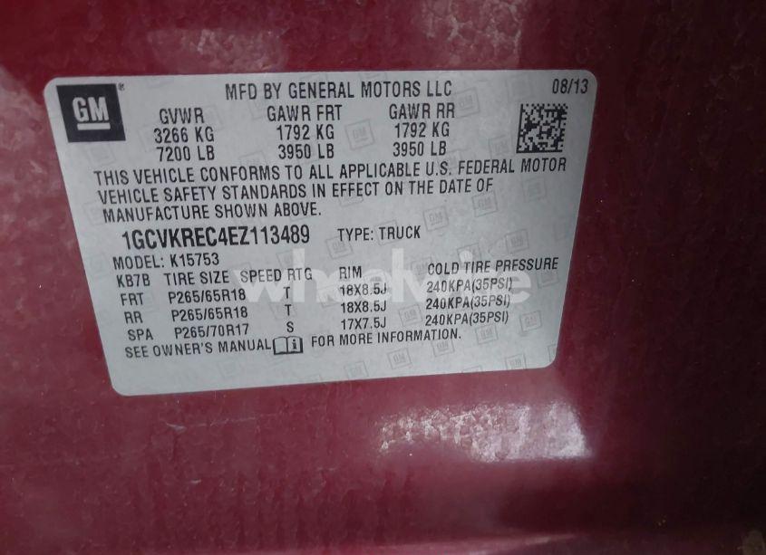 Photo 9 of 2014 Chevrolet Silverado 1500 2LT (VIN 1GCVKREC4EZ113489)