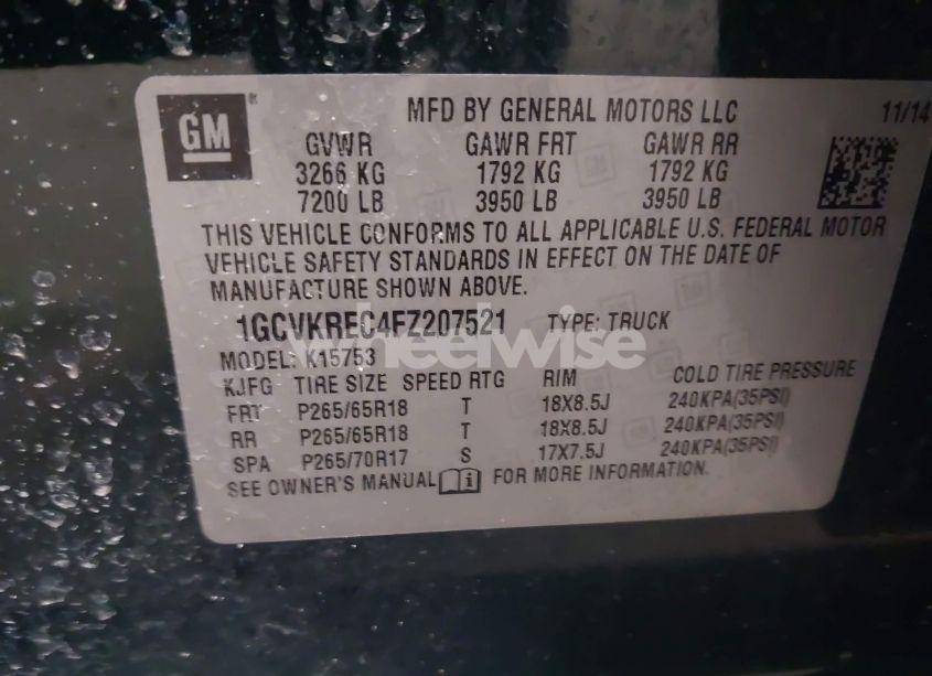 Photo 9 of 2015 Chevrolet Silverado 1500 2LT (VIN 1GCVKREC4FZ207521)