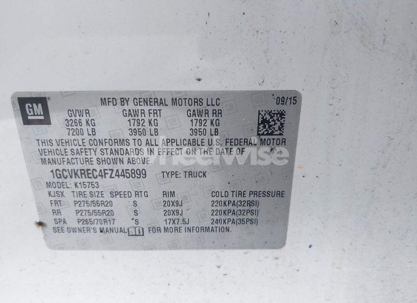 Photo 9 of 2015 Chevrolet Silverado 1500 1LT (VIN 1GCVKREC4FZ445899)