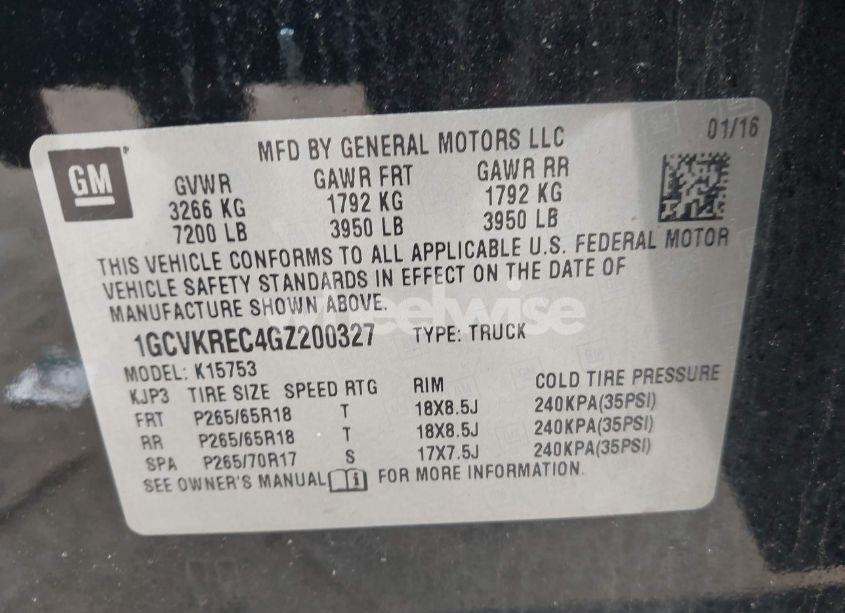 Photo 9 of 2016 Chevrolet Silverado 1500 1LT (VIN 1GCVKREC4GZ200327)