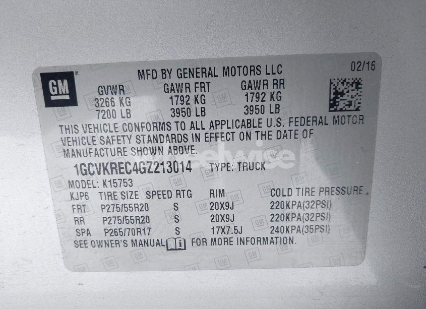 Photo 9 of 2016 Chevrolet Silverado 1500 2LT (VIN 1GCVKREC4GZ213014)