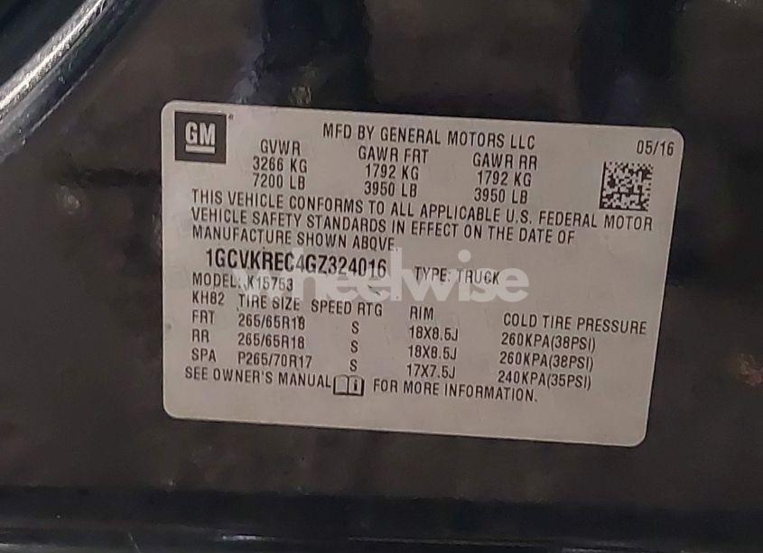 Photo 9 of 2016 Chevrolet Silverado 1500 2LT (VIN 1GCVKREC4GZ324016)