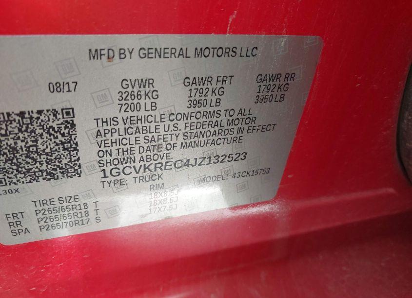 Photo 9 of 2018 Chevrolet Silverado 1500 1LT (VIN 1GCVKREC4JZ132523)