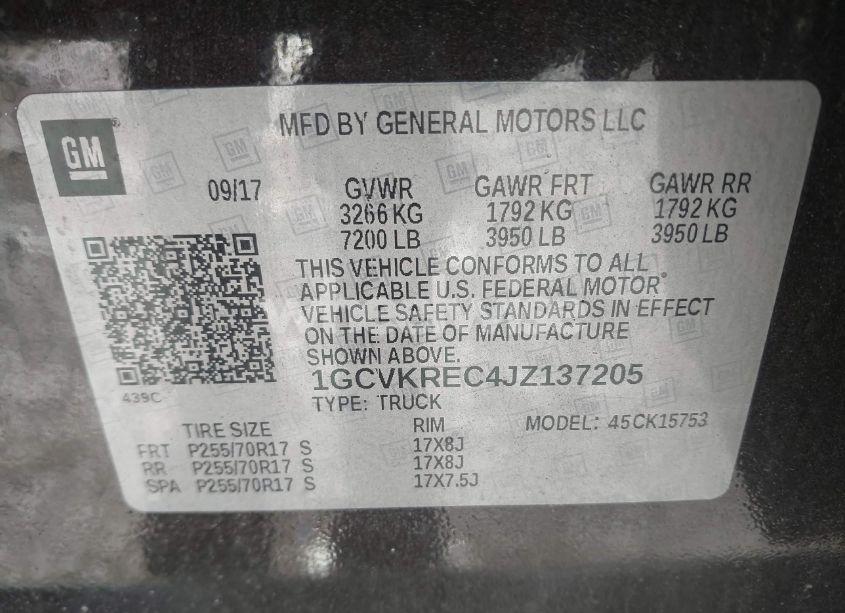 Photo 9 of 2018 Chevrolet Silverado 1500 1LT (VIN 1GCVKREC4JZ137205)