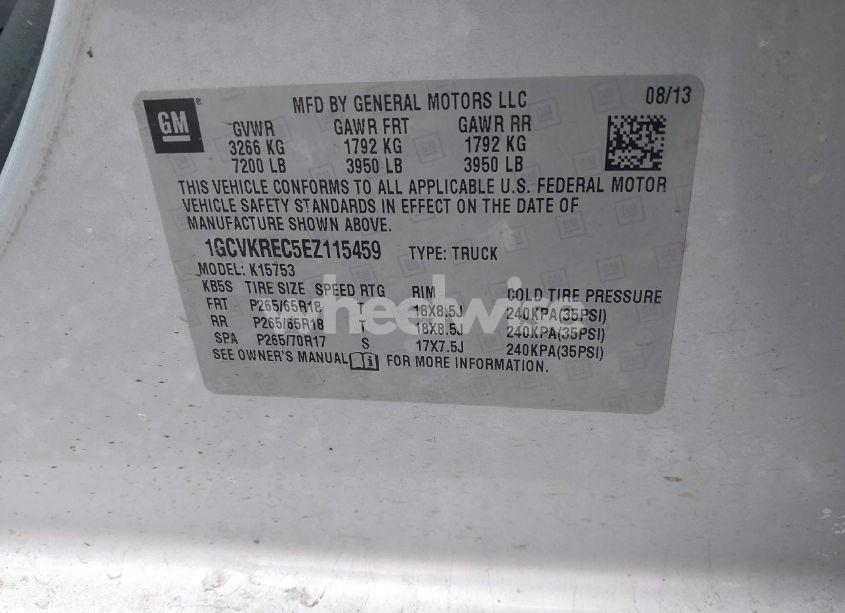 Photo 9 of 2014 Chevrolet Silverado 1500 1LT (VIN 1GCVKREC5EZ115459)