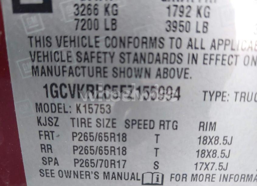 Photo 9 of 2015 Chevrolet Silverado 1500 2LT (VIN 1GCVKREC5FZ155994)