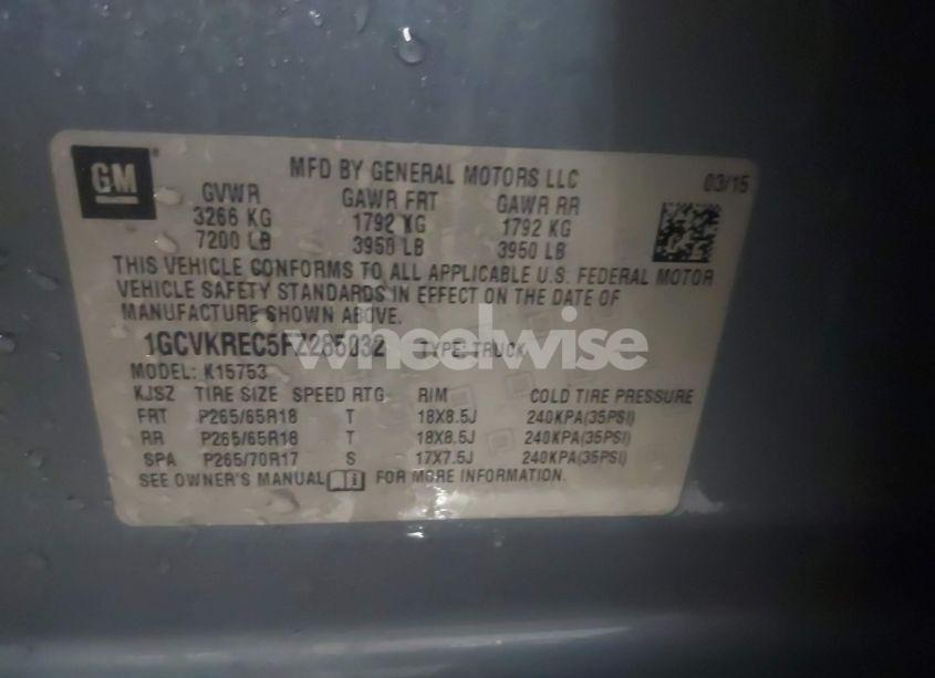 Photo 9 of 2015 Chevrolet Silverado 1500 2LT (VIN 1GCVKREC5FZ285032)