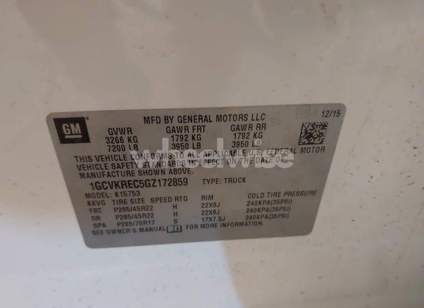Photo 9 of 2016 Chevrolet Silverado 1500 1LT (VIN 1GCVKREC5GZ172859)