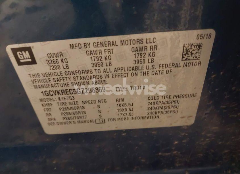 Photo 9 of 2016 Chevrolet Silverado 1500 2LT (VIN 1GCVKREC5GZ296369)