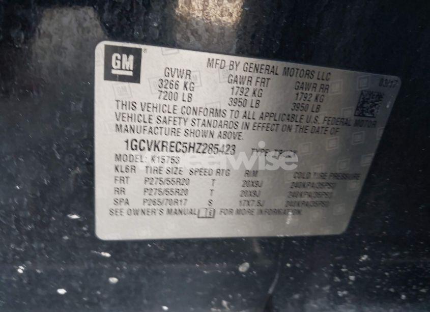 Photo 9 of 2017 Chevrolet Silverado 1500 1LT (VIN 1GCVKREC5HZ285423)