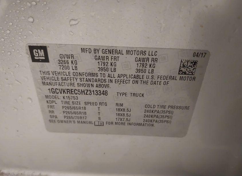 Photo 9 of 2017 Chevrolet Silverado 1500 1LT (VIN 1GCVKREC5HZ313348)