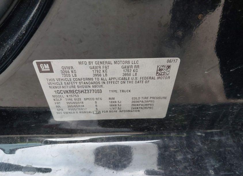 Photo 9 of 2017 Chevrolet Silverado 1500 2LT (VIN 1GCVKREC5HZ377003)