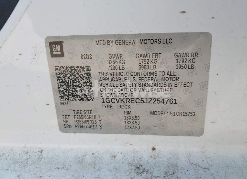 Photo 9 of 2018 Chevrolet Silverado 1500 2LT (VIN 1GCVKREC5JZ254761)