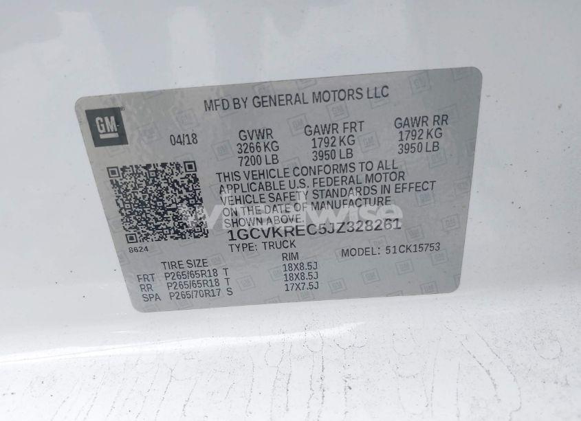 Photo 9 of 2018 Chevrolet Silverado 1500 2LT (VIN 1GCVKREC5JZ328261)