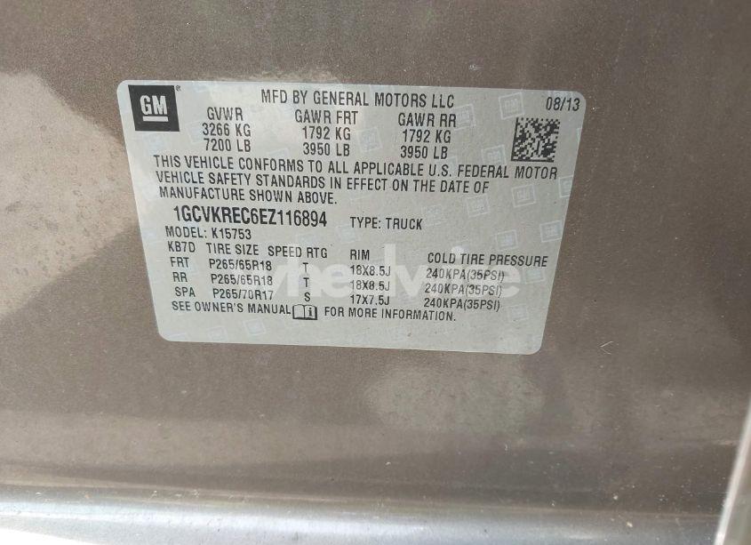 Photo 9 of 2014 Chevrolet Silverado 1500 1LT (VIN 1GCVKREC6EZ116894)