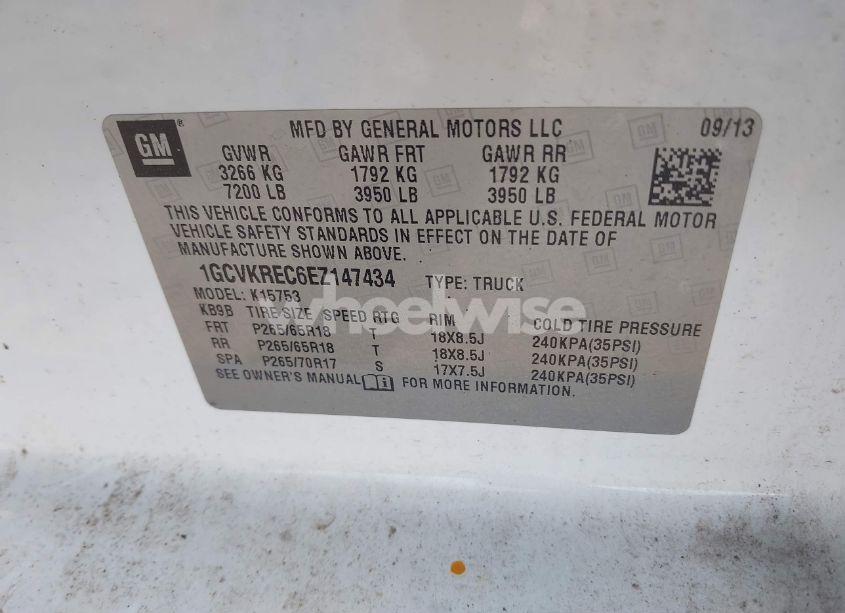 Photo 9 of 2014 Chevrolet Silverado 1500 1LT (VIN 1GCVKREC6EZ147434)