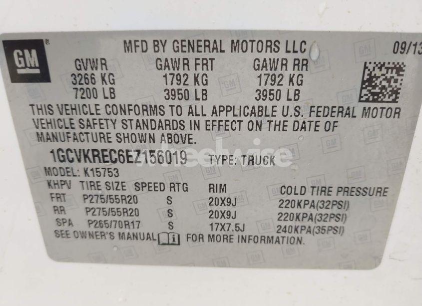 Photo 9 of 2014 Chevrolet Silverado 1500 1LT (VIN 1GCVKREC6EZ156019)