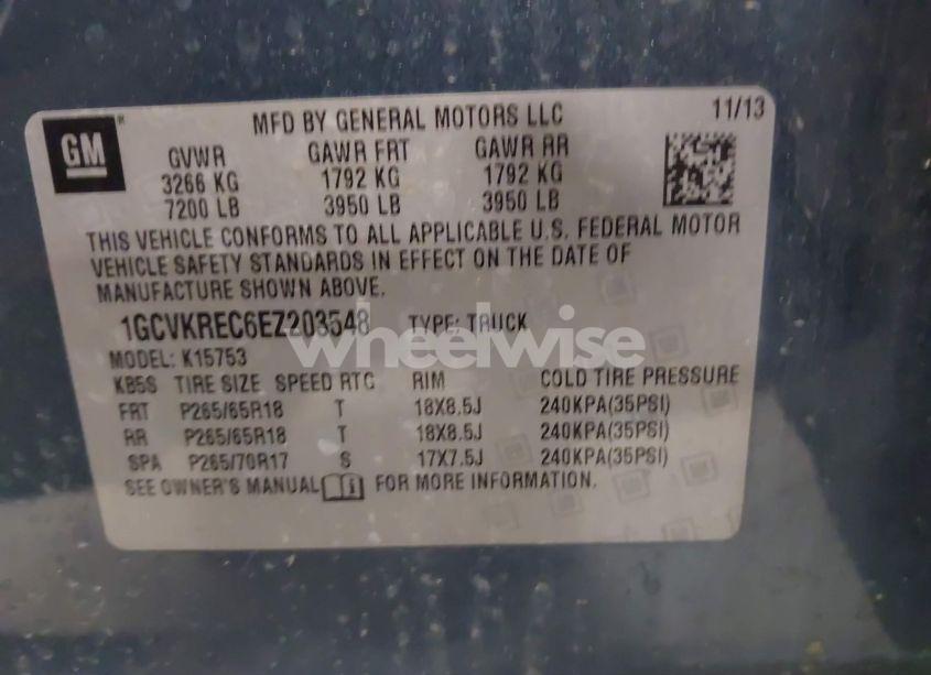 Photo 9 of 2014 Chevrolet Silverado 1500 2LT (VIN 1GCVKREC6EZ203548)