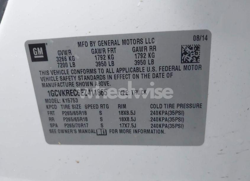 Photo 9 of 2014 Chevrolet Silverado 1500 1LT (VIN 1GCVKREC6EZ411865)