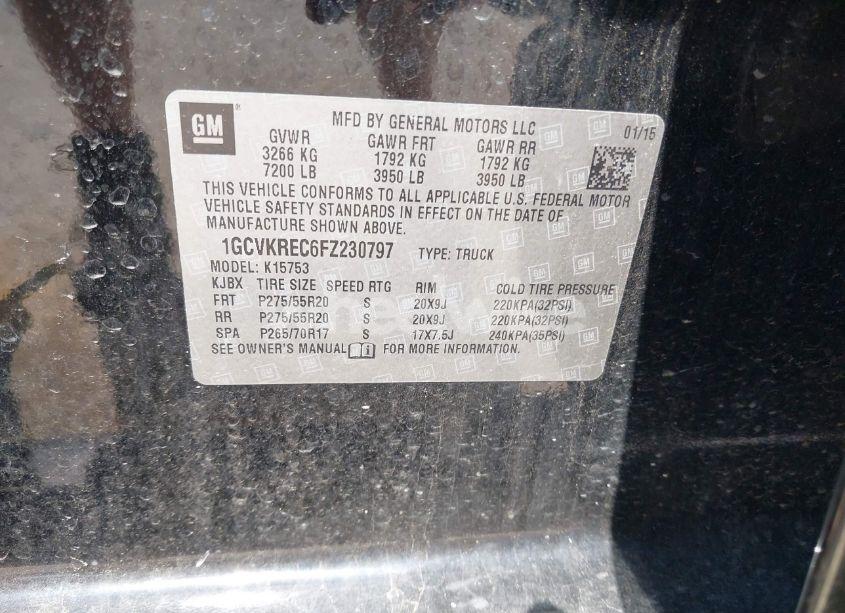 Photo 9 of 2015 Chevrolet Silverado 1500 1LT (VIN 1GCVKREC6FZ230797)