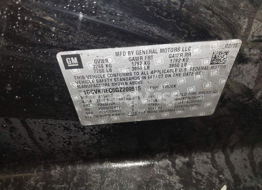 Photo 9 of 2016 Chevrolet Silverado 1500 1LT (VIN 1GCVKREC6GZ209515)