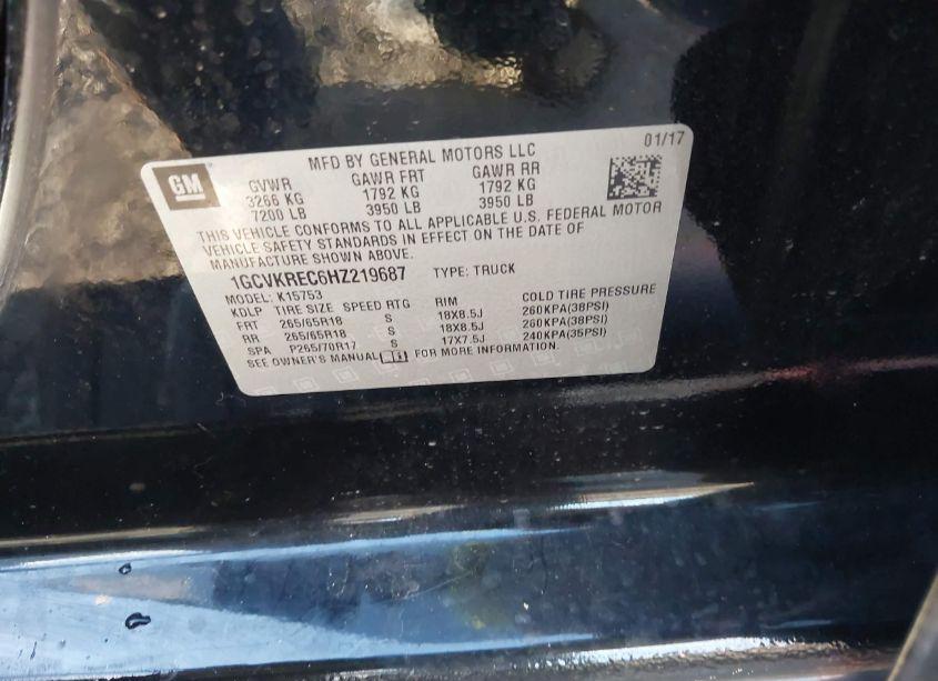 Photo 9 of 2017 Chevrolet Silverado 1500 2LT (VIN 1GCVKREC6HZ219687)