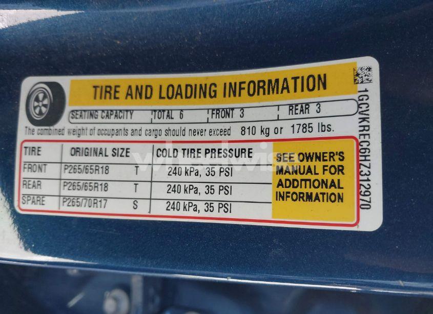 Photo 9 of 2017 Chevrolet Silverado 1500 2LT (VIN 1GCVKREC6HZ312970)