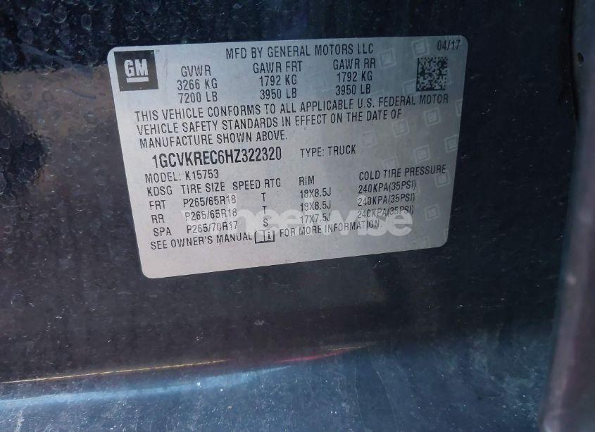 Photo 9 of 2017 Chevrolet Silverado 1500 1LT (VIN 1GCVKREC6HZ322320)