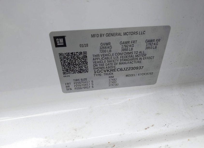 Photo 9 of 2018 Chevrolet Silverado 1500 1LT (VIN 1GCVKREC6JZ230937)