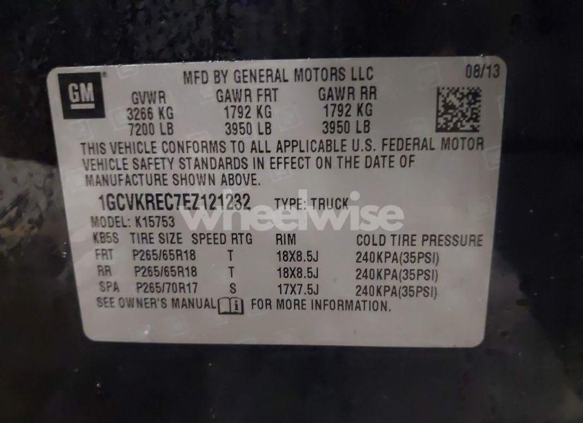 Photo 9 of 2014 Chevrolet Silverado 1500 2LT (VIN 1GCVKREC7EZ121232)