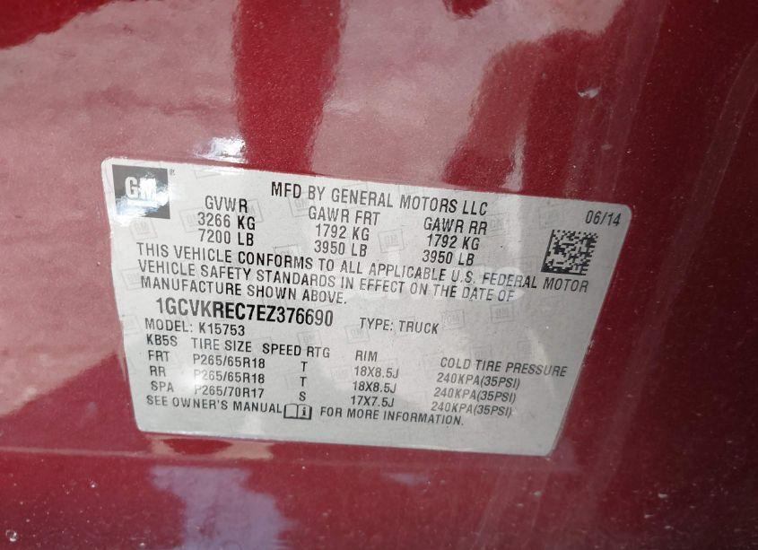 Photo 9 of 2014 Chevrolet Silverado 1500 1LT (VIN 1GCVKREC7EZ376690)