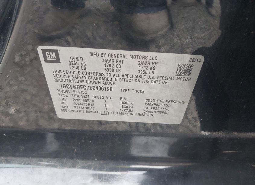 Photo 9 of 2014 Chevrolet Silverado 1500 1LT (VIN 1GCVKREC7EZ406190)