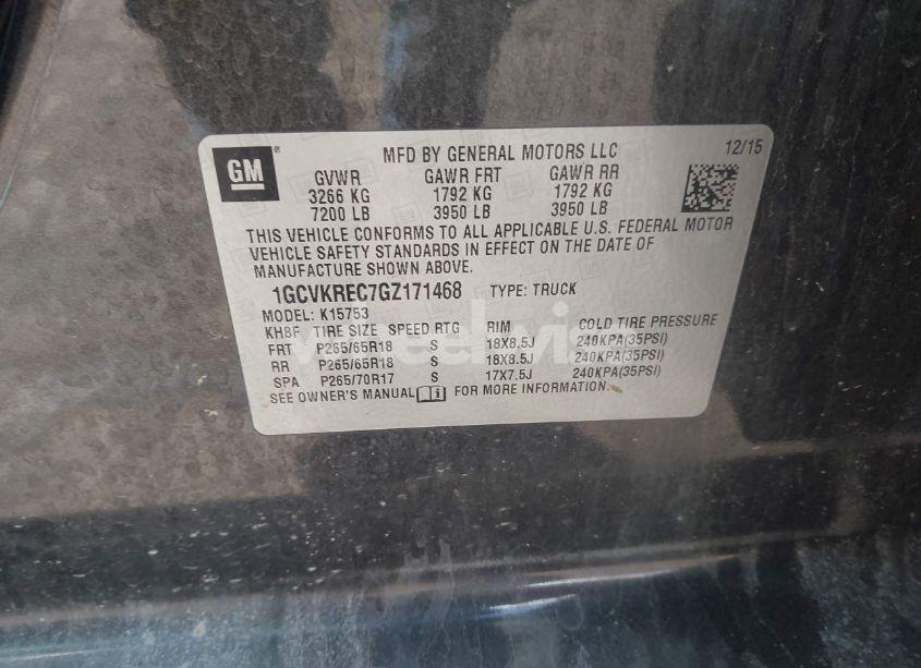 Photo 9 of 2016 Chevrolet Silverado 1500 2LT (VIN 1GCVKREC7GZ171468)