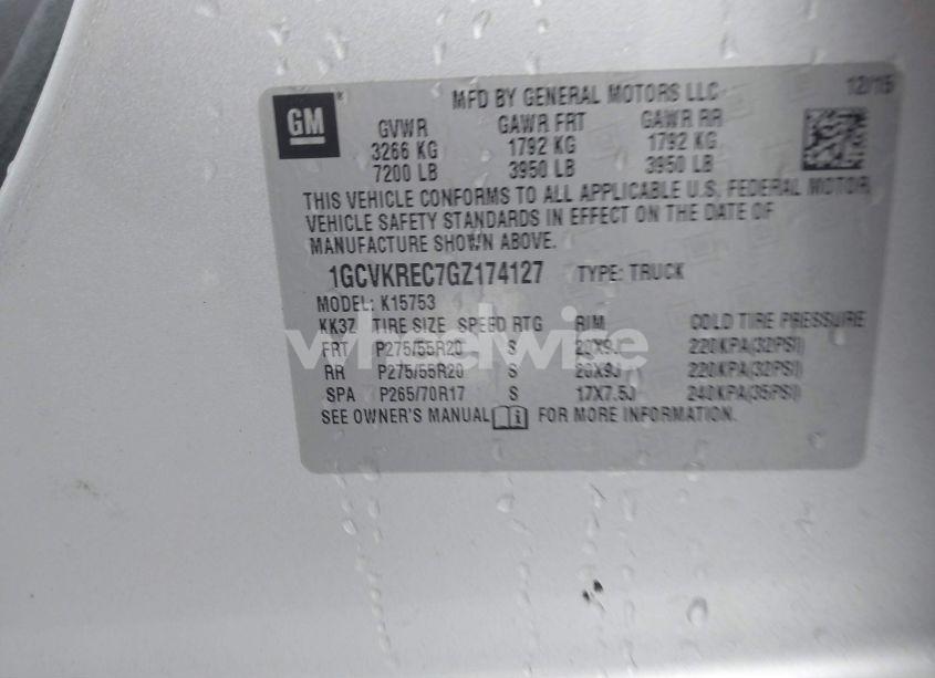 Photo 9 of 2016 Chevrolet Silverado 1500 1LT (VIN 1GCVKREC7GZ174127)