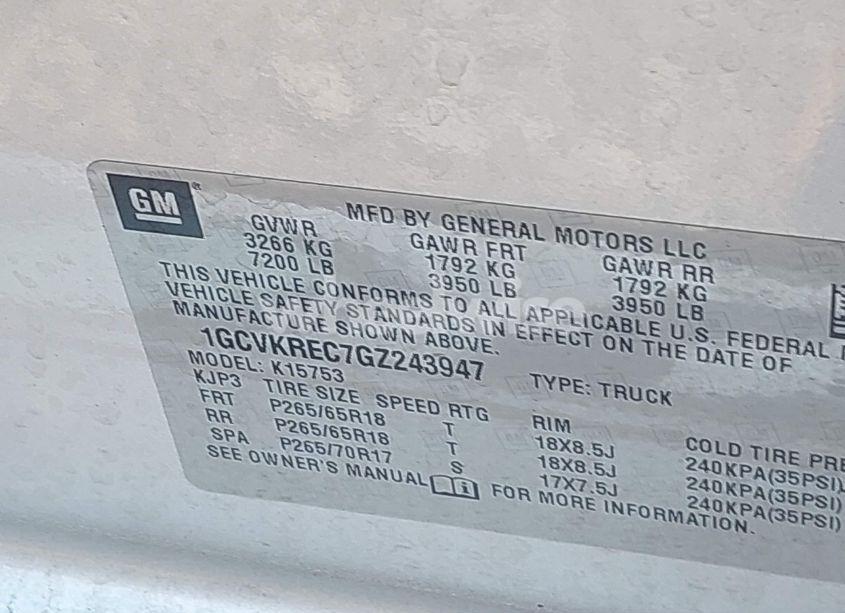Photo 9 of 2016 Chevrolet Silverado 1500 2LT (VIN 1GCVKREC7GZ243947)