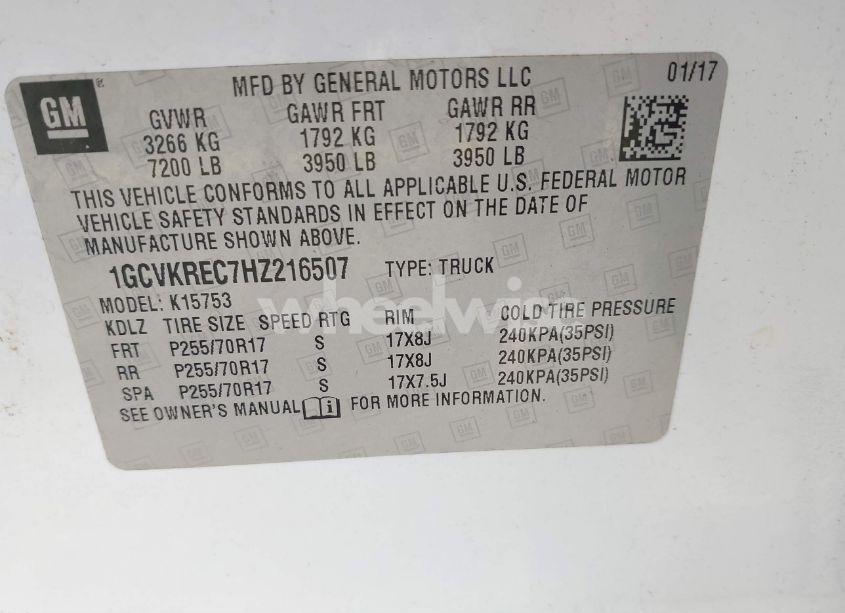 Photo 9 of 2017 Chevrolet Silverado 1500 1LT (VIN 1GCVKREC7HZ216507)