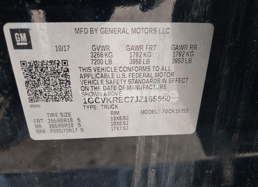 Photo 9 of 2018 Chevrolet Silverado 1500 2LT (VIN 1GCVKREC7JZ165550)