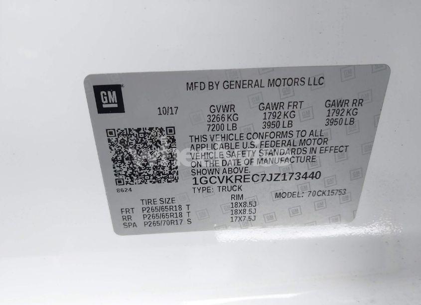 Photo 9 of 2018 Chevrolet Silverado 1500 2LT (VIN 1GCVKREC7JZ173440)