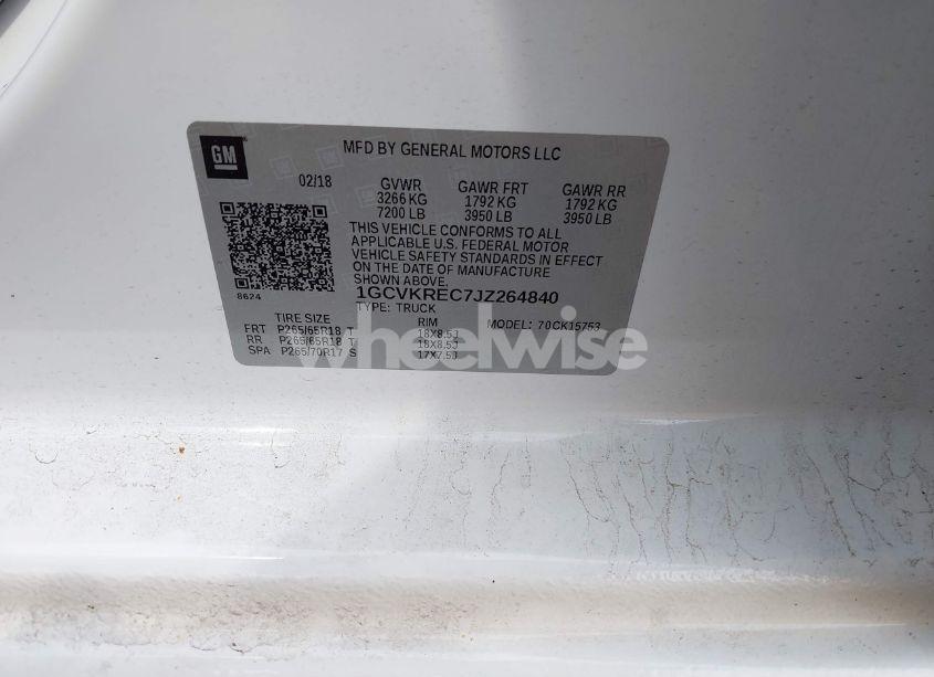 Photo 9 of 2018 Chevrolet Silverado 1500 2LT (VIN 1GCVKREC7JZ264840)