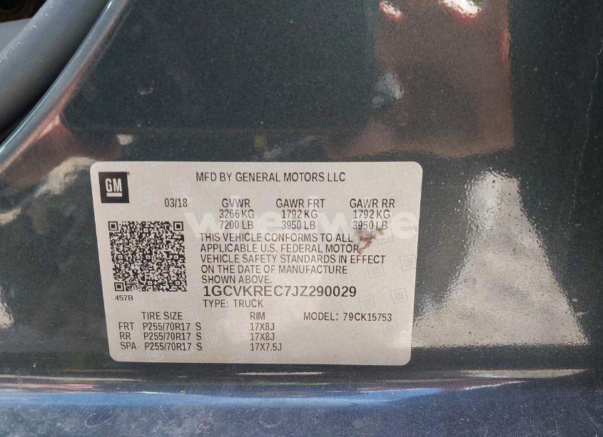 Photo 9 of 2018 Chevrolet Silverado 1500 1LT (VIN 1GCVKREC7JZ290029)