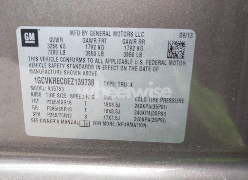 Photo 9 of 2014 Chevrolet Silverado 1500 LT (VIN 1GCVKREC8EZ139738)