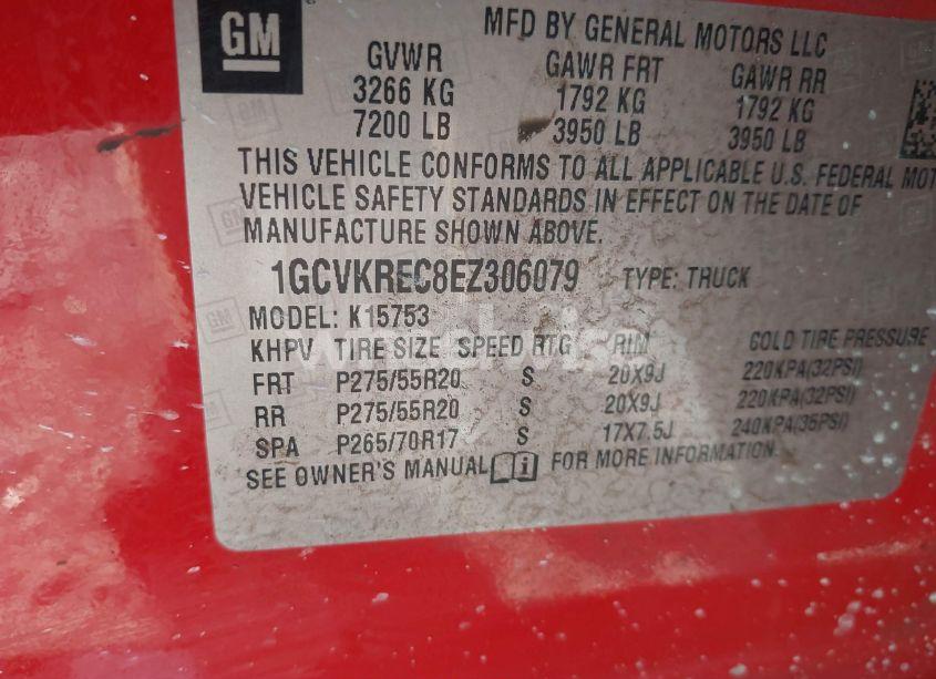 Photo 9 of 2014 Chevrolet Silverado 1500 1LT (VIN 1GCVKREC8EZ306079)