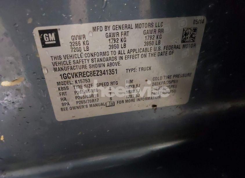 Photo 9 of 2014 Chevrolet Silverado 1500 2LT (VIN 1GCVKREC8EZ341351)