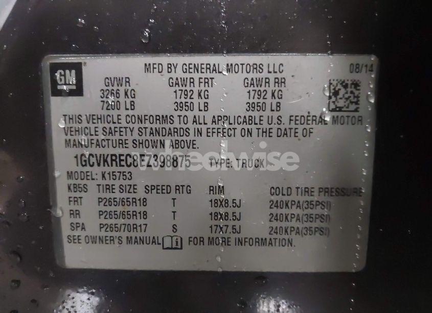 Photo 9 of 2014 Chevrolet Silverado 1500 2LT (VIN 1GCVKREC8EZ398875)