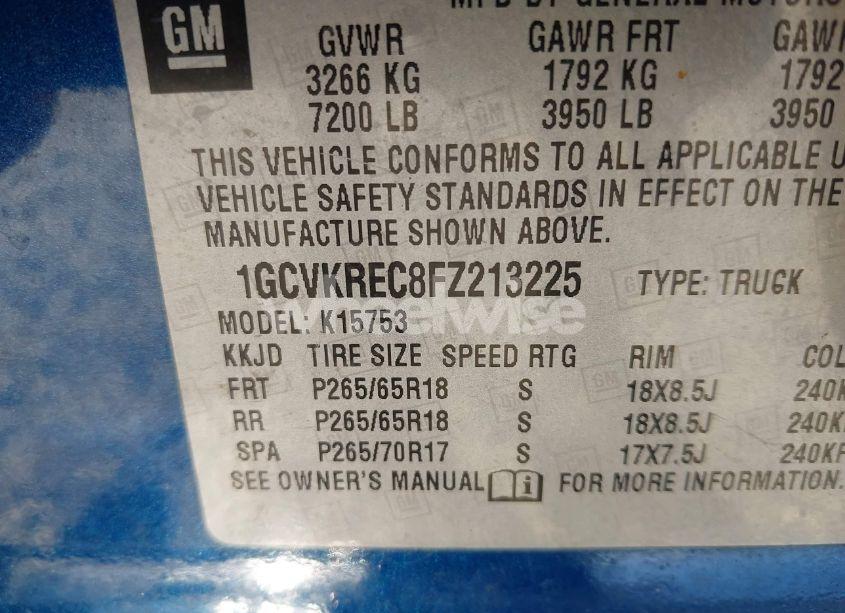 Photo 9 of 2015 Chevrolet Silverado 1500 1LT (VIN 1GCVKREC8FZ213225)