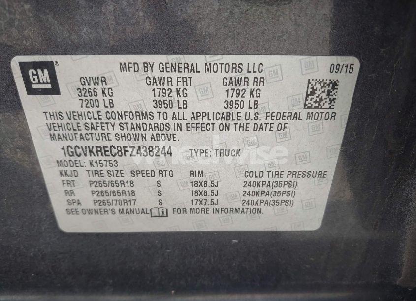 Photo 9 of 2015 Chevrolet Silverado 1500 1LT (VIN 1GCVKREC8FZ438244)